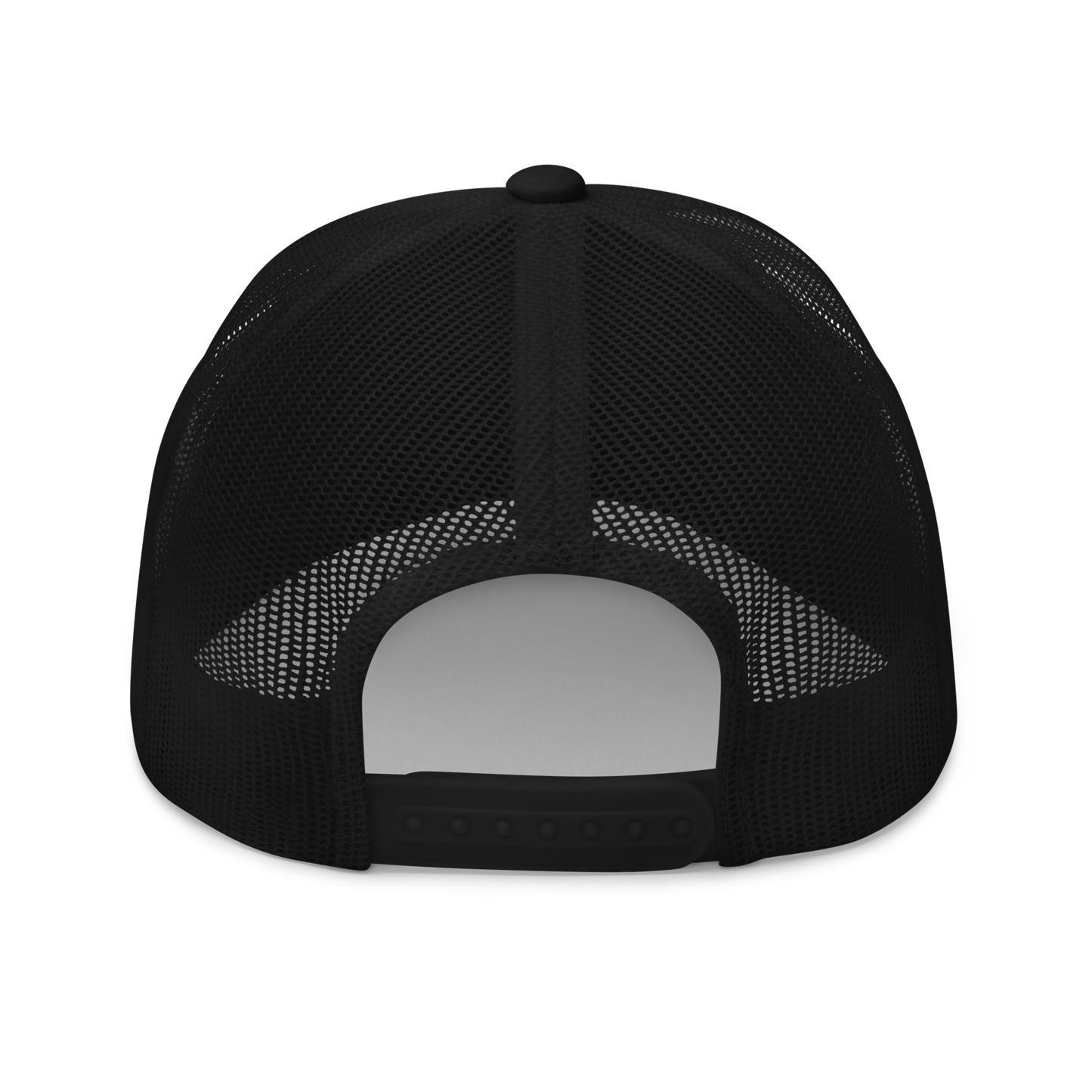 American Eel "Anguilla rostrata" Embroidered Black Trucker Hat Back Mockup