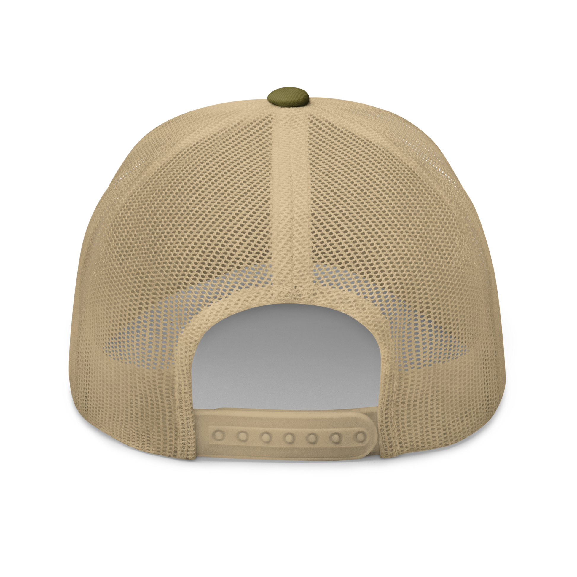 Blackback Land Crab "Gecarcinus lateralis" Embroidered Moss Green & Khaki Trucker Hat Back Mockup