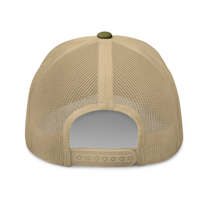 Blackback Land Crab "Gecarcinus lateralis" Embroidered Moss Green & Khaki Trucker Hat Back Mockup