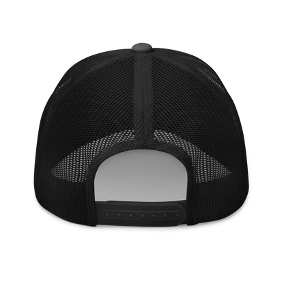 Bontequagga "Equua quagga burchellii" Embroidered Charcoal Grey & Black Trucker Hat Back Mockup