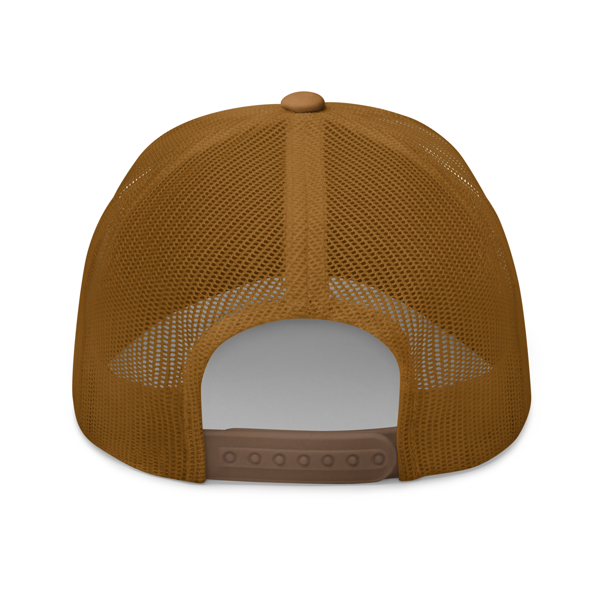 Giant Butterfly Lizard "Leiolepis guttata" Embroidered Caramel Trucker Hat Back Mockup