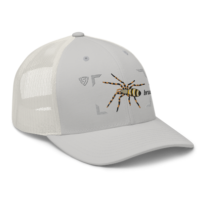 Wasp Spider "Argiope bruennichi" Embroidered Silver Trucker Hat Right Front Mockup